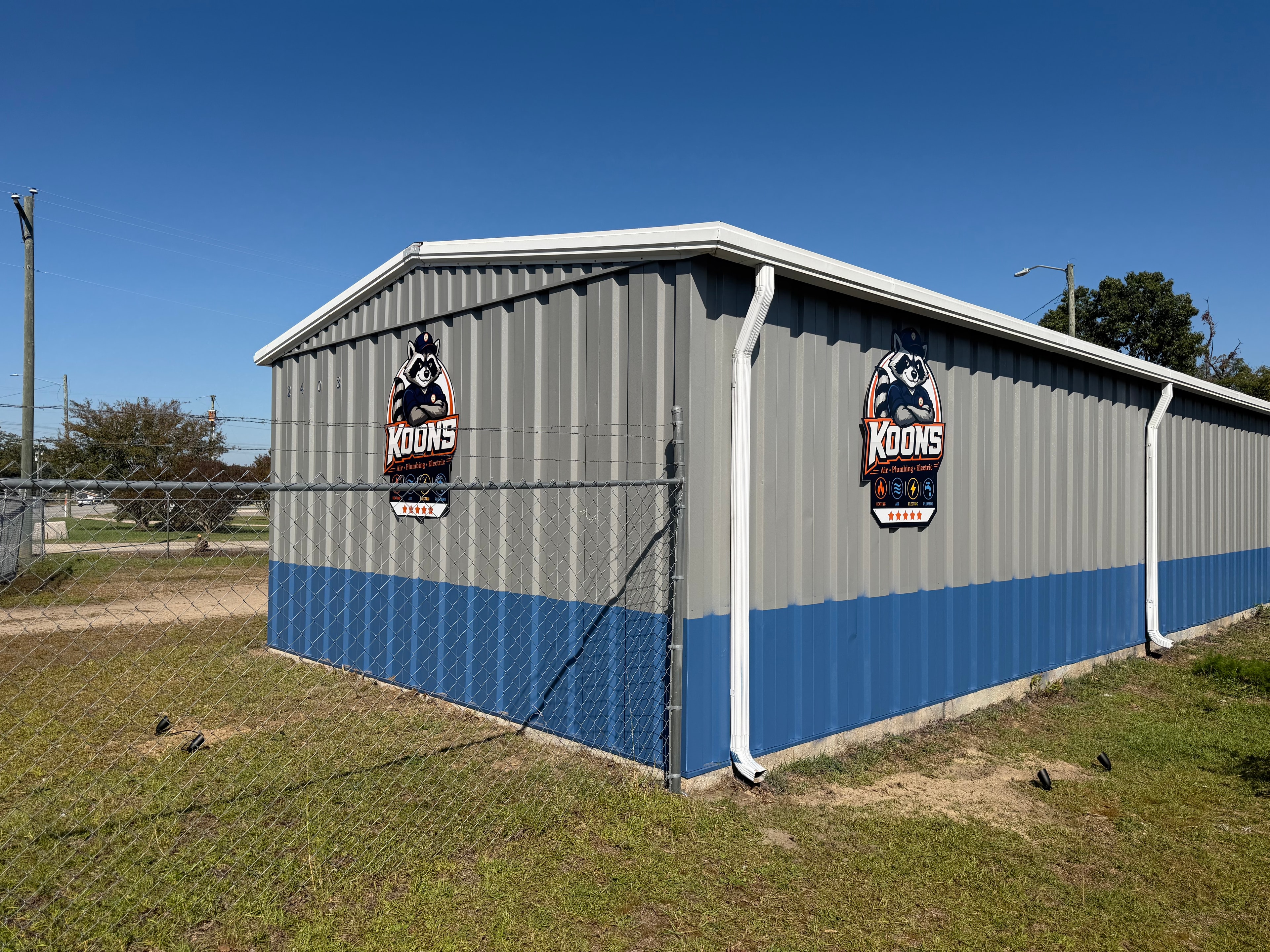 Koons Air facility side view with logo