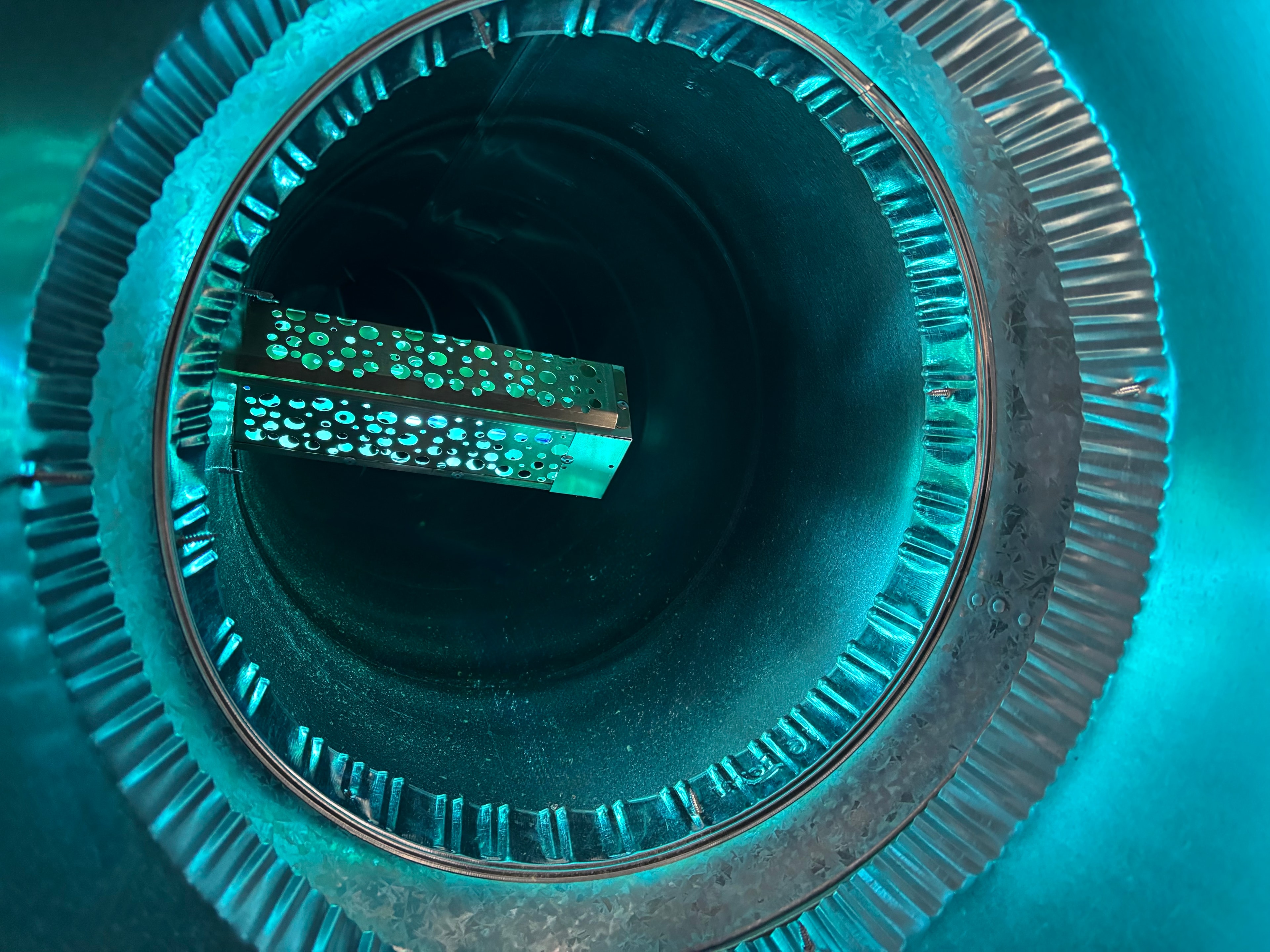 UV air sanitizer installed inside HVAC ductwork
